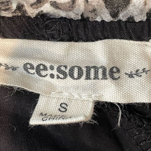 Ee:some Leopard Print Ruffles Mini Skort Skirt Black White Size Small - Picture 4 of 5